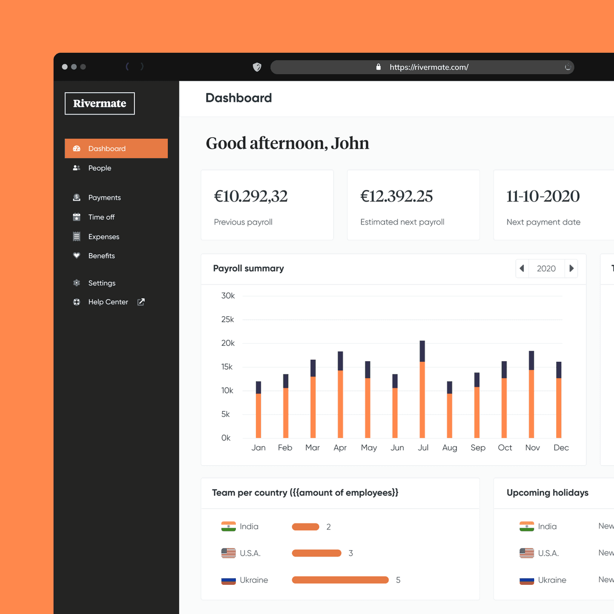 Rivermate dashboard screenshot