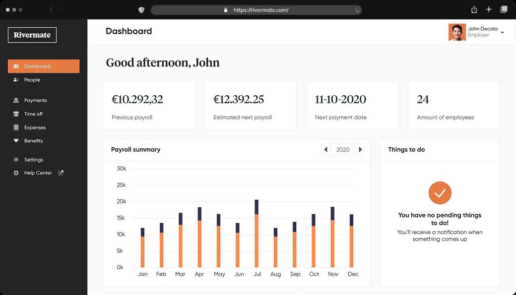 Rivermate | Screen dashboard