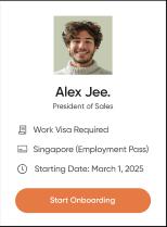 Onboard the employee