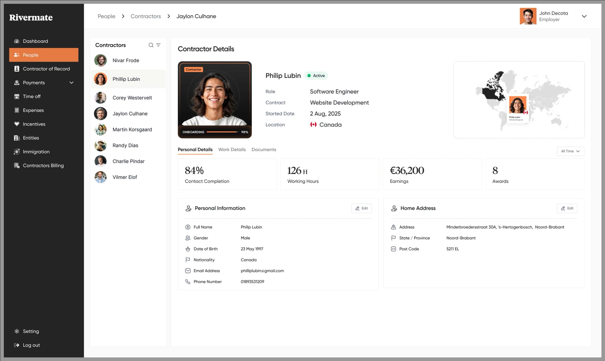 Rivermate dashboard preview